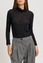 T-shirt dolcevita con cachemire - NERO