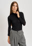 T-shirt dolcevita con cachemire - NERO