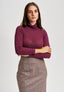T-shirt dolcevita con cachemire - BORDEAUX