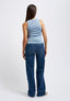 Ribbed lurex tank top - LIGHT BLUE