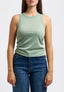 Ribbed lurex tank top - LIGHT GREEN