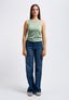 Ribbed lurex tank top - LIGHT GREEN