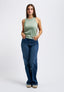 Ribbed lurex tank top - LIGHT GREEN