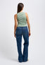 Ribbed lurex tank top - LIGHT GREEN