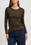 T-shirt girocollo lurex - MARRONE