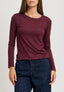 T-shirt girocollo lurex - BORDEAUX
