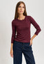 T-shirt girocollo lurex - BORDEAUX