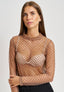 T-shirt tulle pois - BEIGE