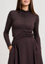 T-shirt dolcevita arricciata - MARRONE