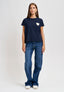 T-shirt con cuore ricamato - BLU