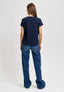T-shirt con cuore ricamato - BLU