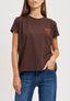 T-shirt con cuore ricamato - MARRONE