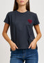 T-shirt con cuore ricamato - GRIGIO SCURO