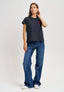 T-shirt con cuore ricamato - GRIGIO SCURO