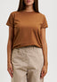 T-shirt girocollo basica - TABACCO