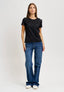 T-shirt con paillettes opache - NERO