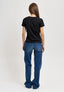T-shirt con paillettes opache - NERO
