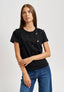 T-shirt con paillettes opache - NERO