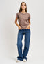 T-shirt con paillettes opache - TORTORA
