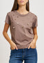 T-shirt con paillettes opache - TORTORA