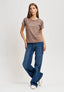 T-shirt con paillettes opache - TORTORA