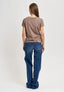 T-shirt con paillettes opache - TORTORA