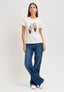 T-shirt stampa scarpe e strass - AVORIO