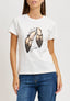 T-shirt stampa scarpe e strass - AVORIO