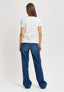 T-shirt stampa scarpe e strass - AVORIO