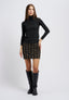 T-shirt lupetto a costine in lurex - NERO