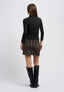 T-shirt lupetto a costine in lurex - NERO