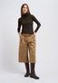 T-shirt lupetto a costine in lurex - MARRONE