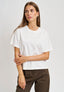 T-shirt basica spalla scesa - AVORIO