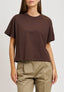 T-shirt basica spalla scesa - MARRONE