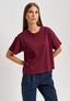 T-shirt basica spalla scesa - BORDEAUX