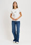 T-shirt scritta ricamata “adorooo” - AVORIO