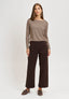 T-shirt righe collo a barca - MARRONE/BEIGE