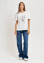T-shirt stampa donne e strass - AVORIO