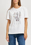 T-shirt stampa donne e strass - AVORIO