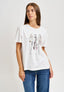 T-shirt stampa donne e strass - AVORIO