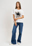 T-shirt donna con gonna floreale - AVORIO