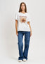 T-shirt barboncino con strass - AVORIO