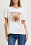 T-shirt barboncino con strass - AVORIO