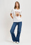 T-shirt barboncino con strass - AVORIO
