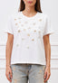 T-shirt con stelle ricamate - AVORIO