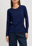 T-shirt manica lunga con nodo in vita - BLU
