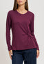 T-shirt manica lunga con nodo in vita - BORDEAUX