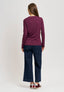 T-shirt manica lunga con nodo in vita - BORDEAUX