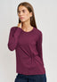 T-shirt manica lunga con nodo in vita - BORDEAUX
