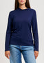 T-shirt manica lunga nodo al collo  - BLU